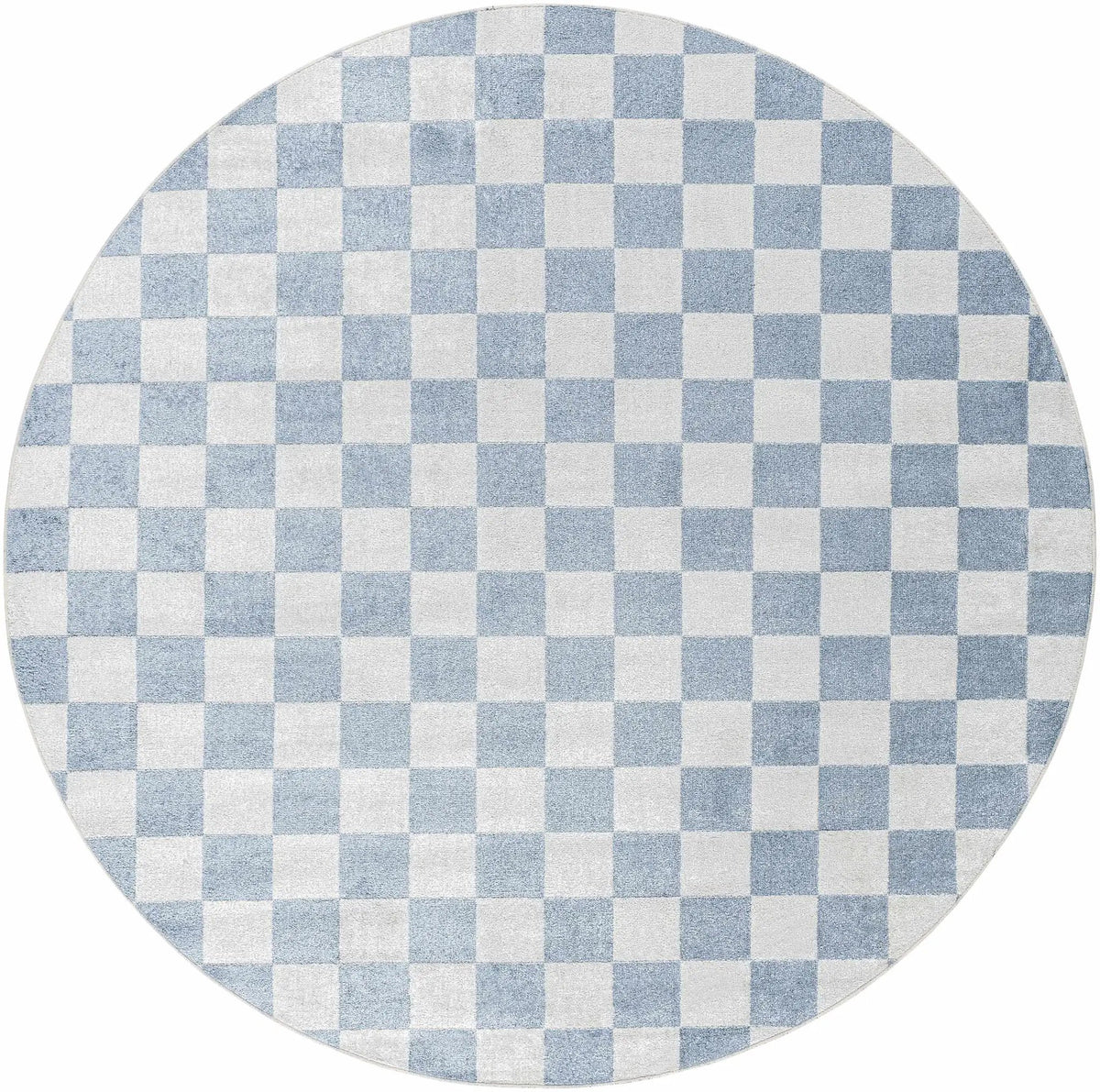 Brone Blue Checkered Washable Rug, photo 22 of 25