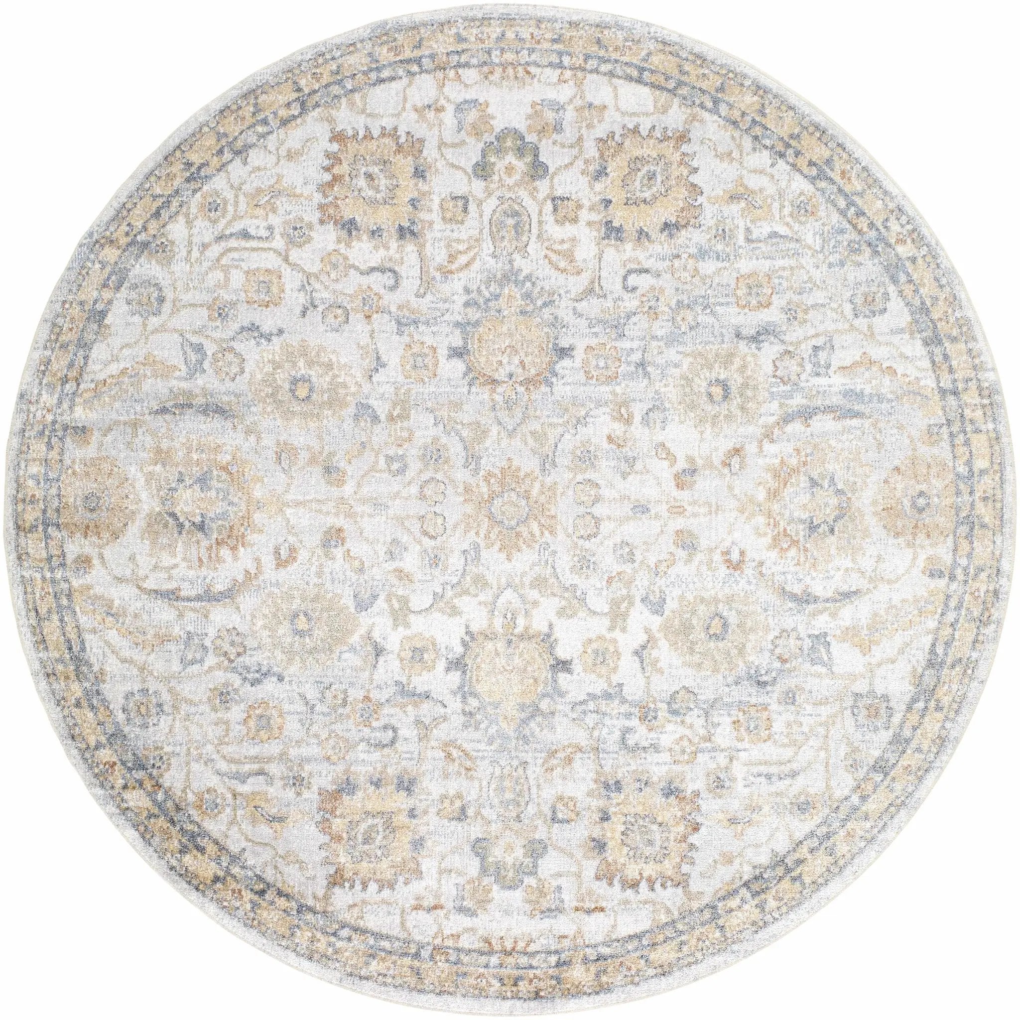 Dion Washable Floral Rug - Clearance by Boutique Rugs