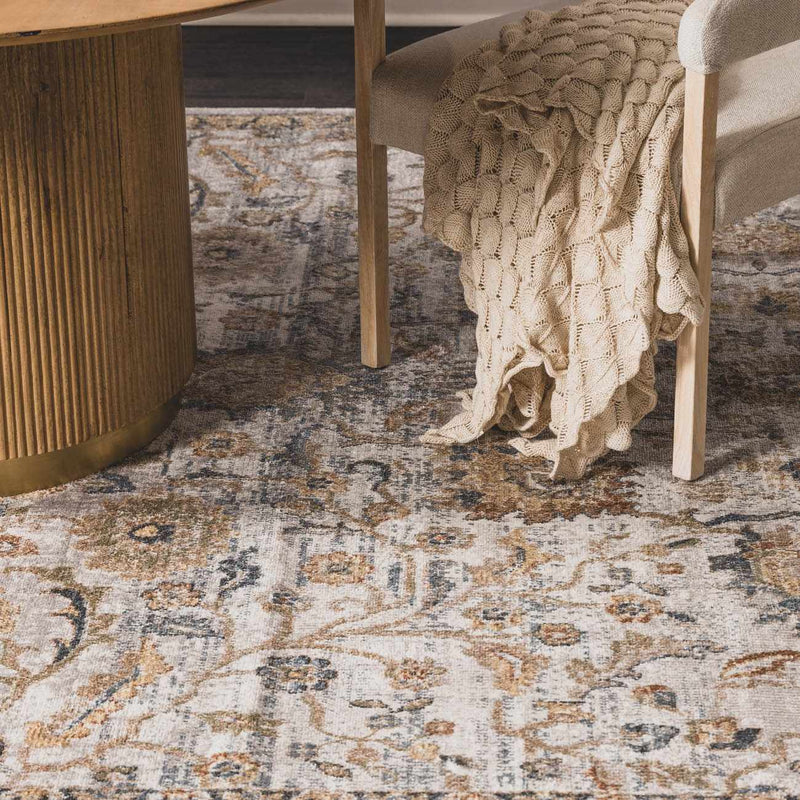 Dion Washable Floral Rug - Clearance by Boutique Rugs