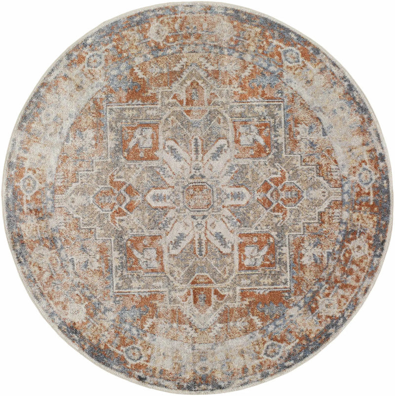 Rust Hera Washable Area Rug - Clearance by Boutique Rugs