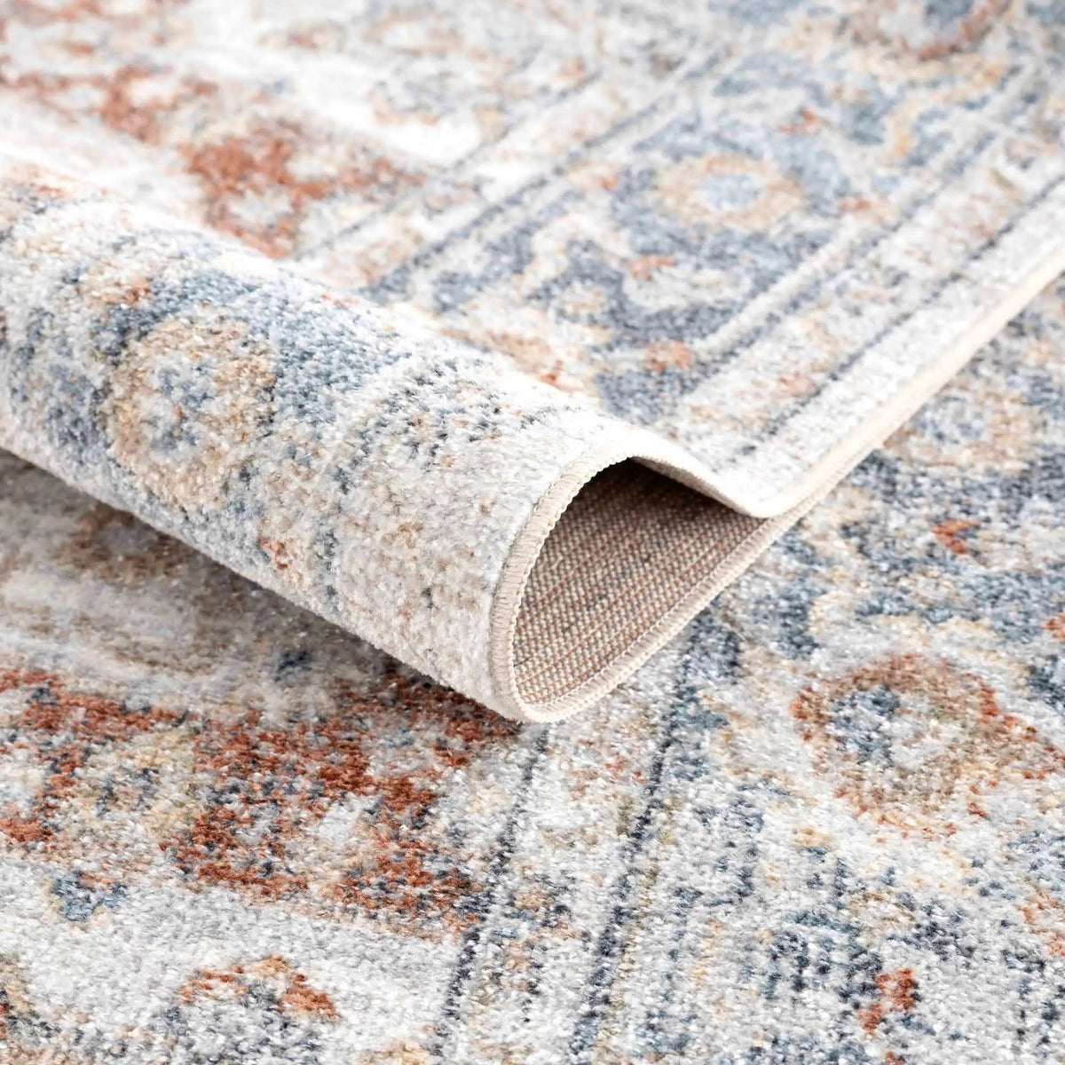 Neta Red & Blue Flat Pile Washable Rug - Clearance, photo 6 of 18
