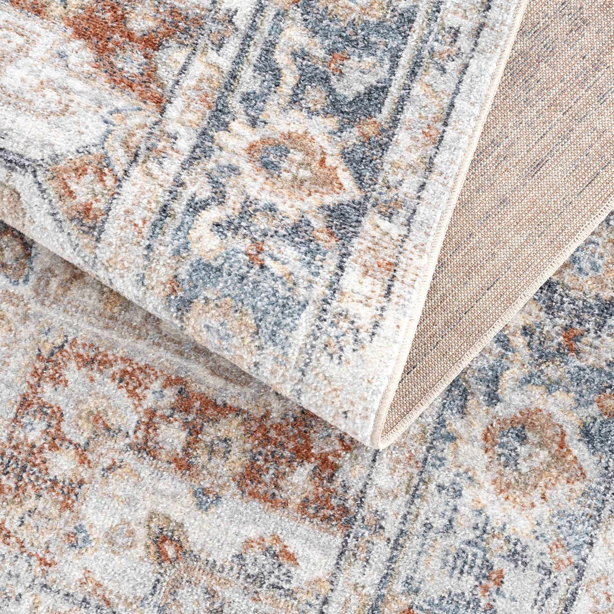 Neta Red & Blue Flat Pile Washable Rug - Clearance, photo 10 of 18