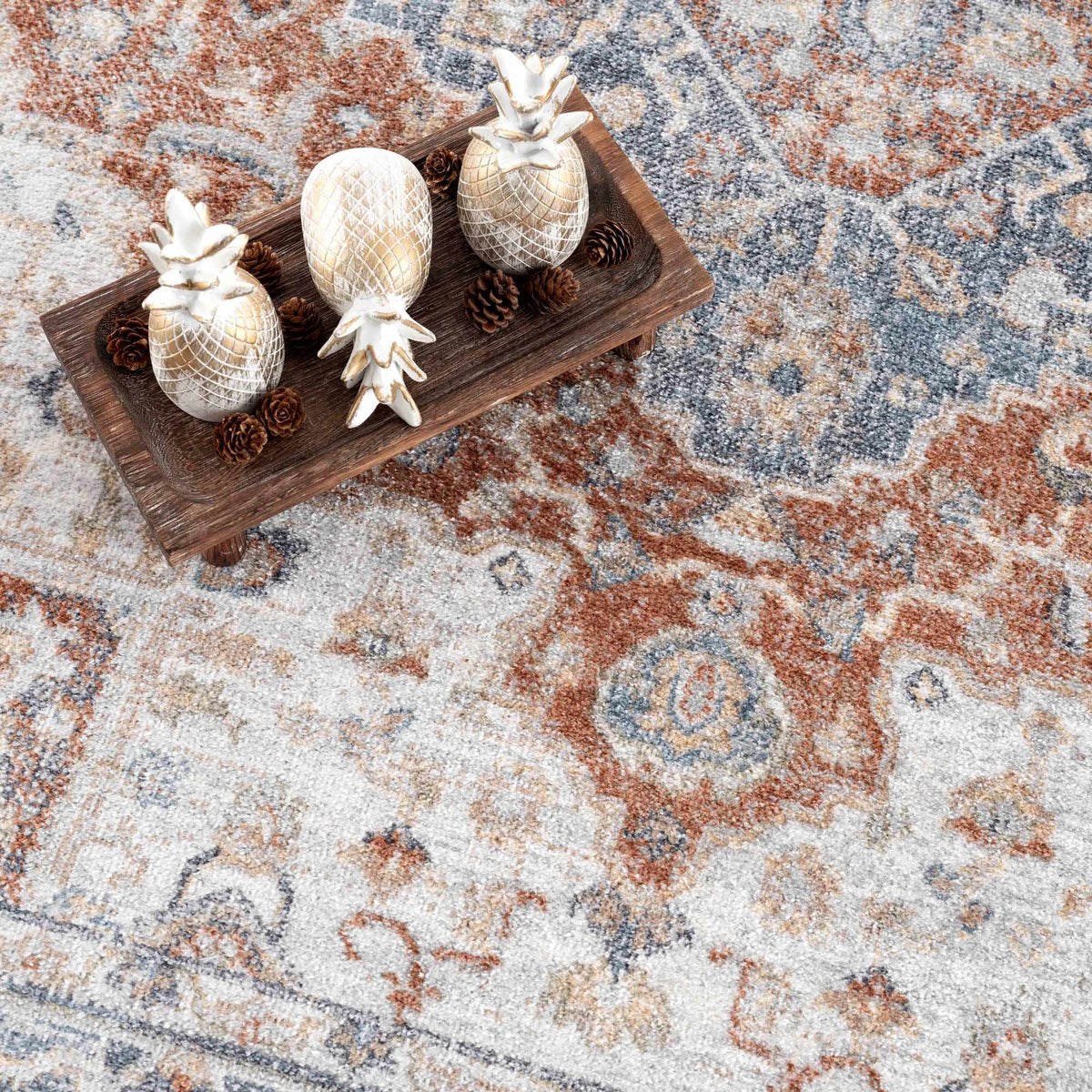 Neta Red & Blue Flat Pile Washable Rug - Clearance, photo 16 of 18