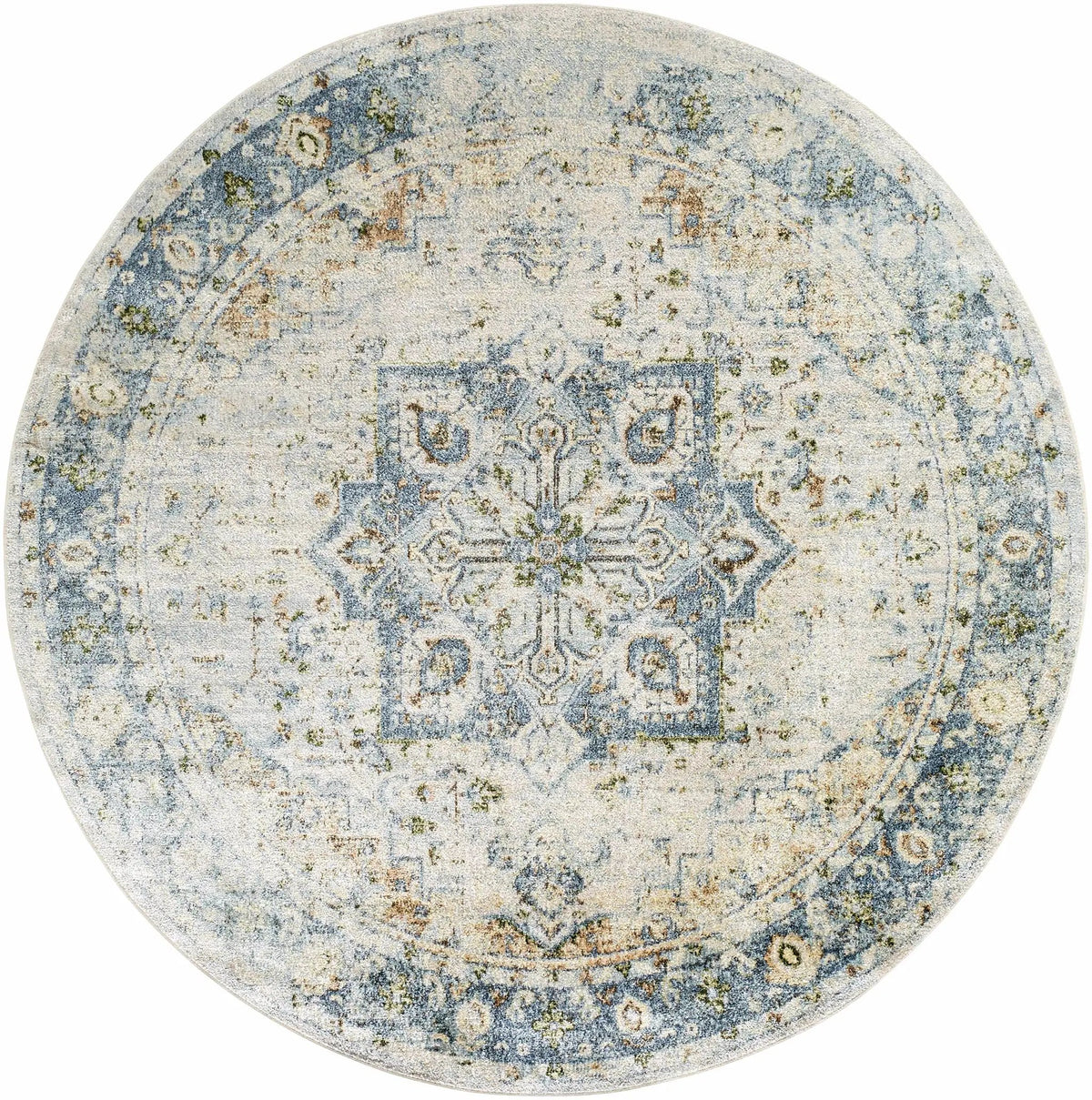 Neta Orange & Light Blue Washable Area Rug - Clearance, photo 4 of 4