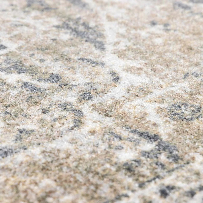 Rudo Beige Flat Pile Washable Rug by Boutique Rugs