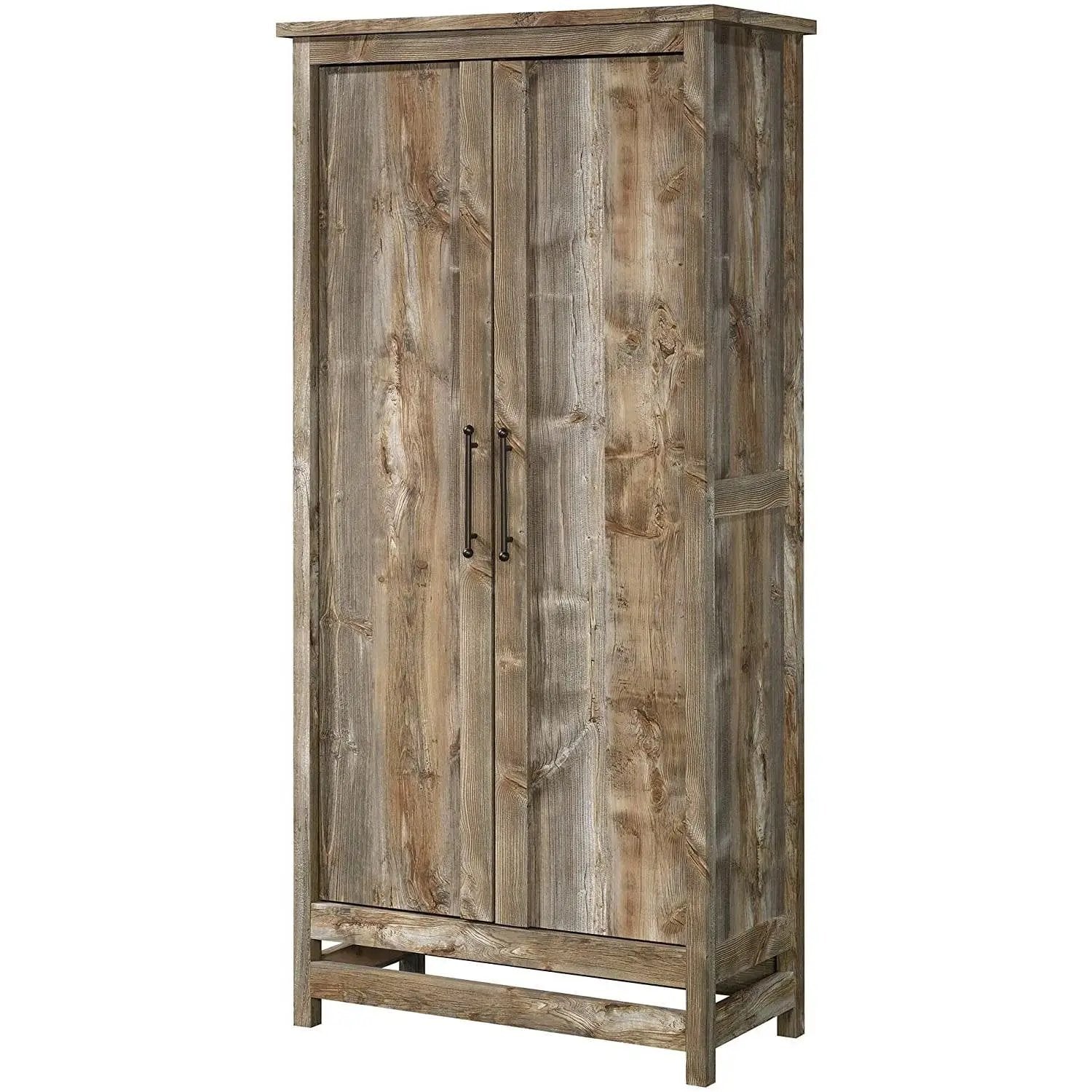 Farmhouse Storage Cabinet Wardrobe Armoire in Rustic Wood Finish by HomePacific