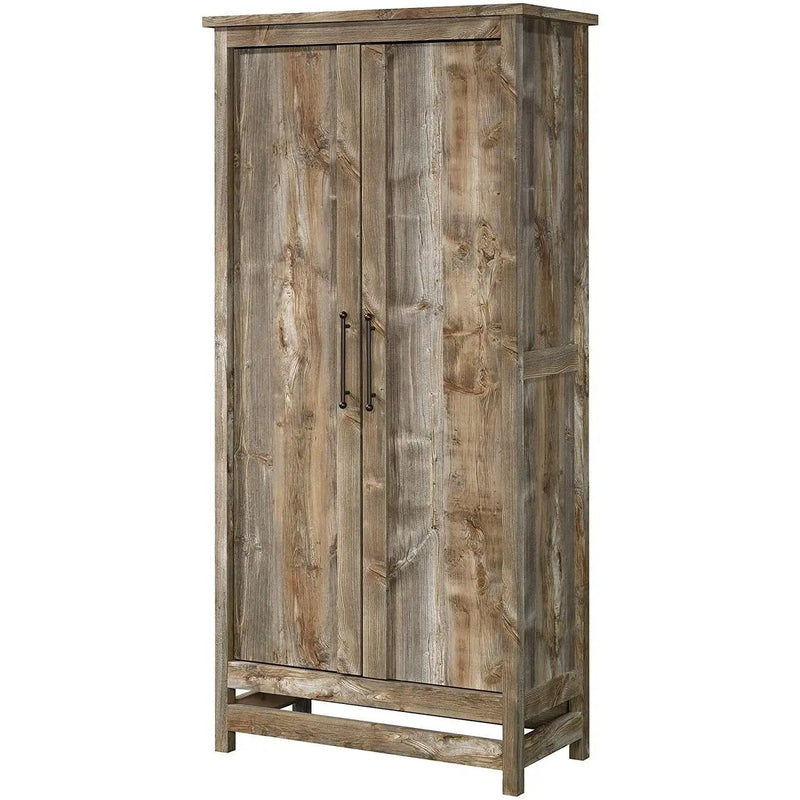 Farmhouse Storage Cabinet Wardrobe Armoire in Rustic Wood Finish by HomePacific