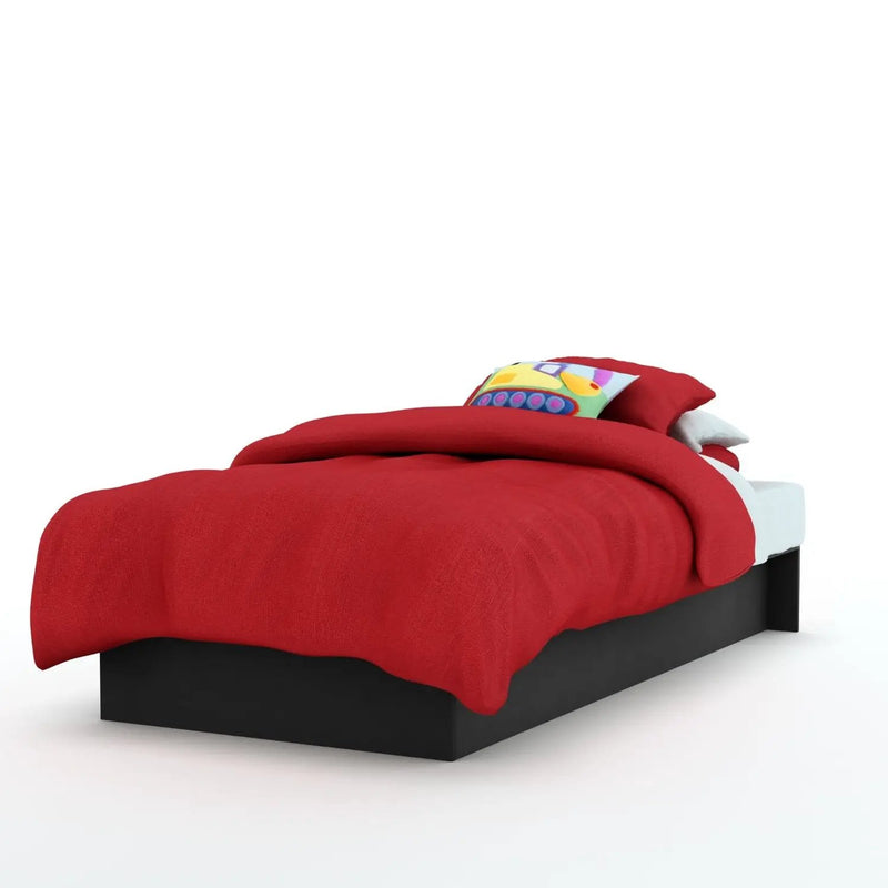 Twin size Platform Bed Frame in Black Wood Finish by HomePacific