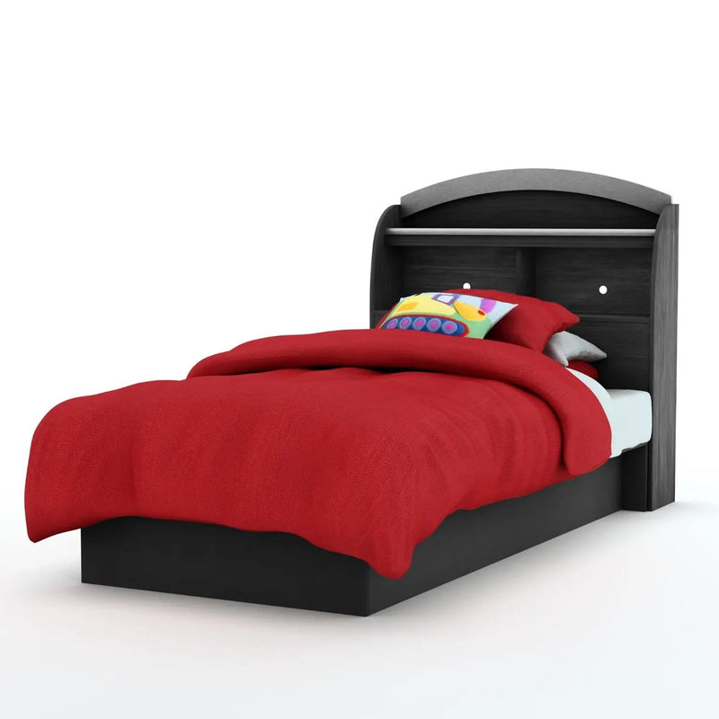 Twin size Platform Bed Frame in Black Wood Finish by HomePacific