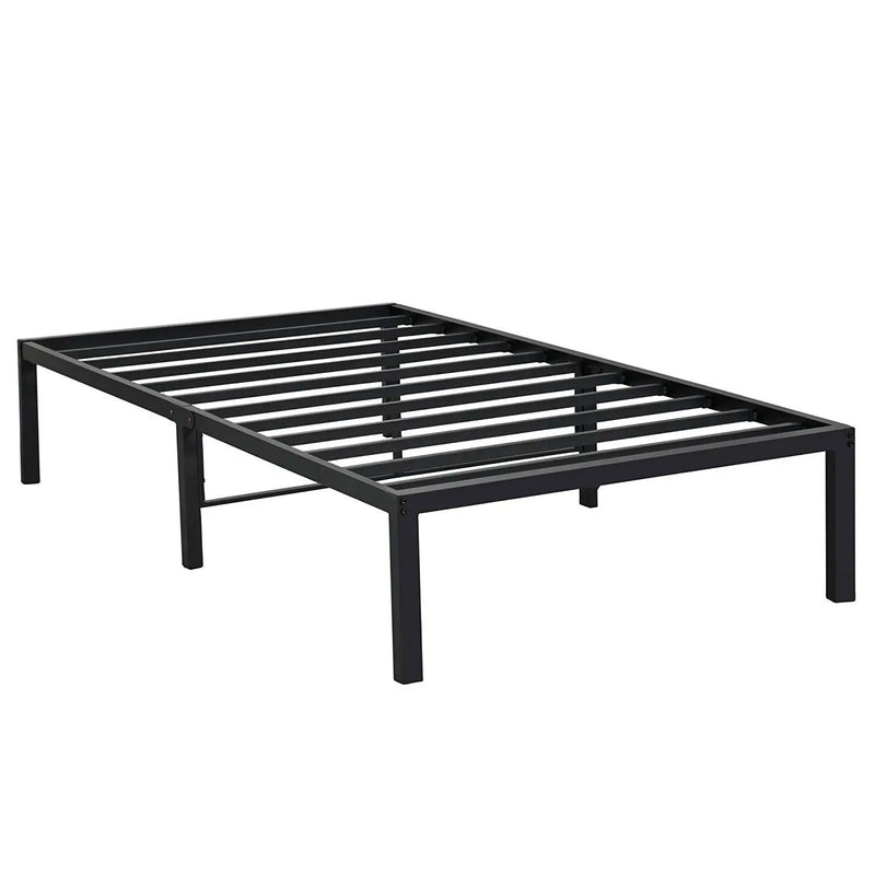 Twin XL size Heavy Duty Black Metal Platform Bed Frame by HomePacific