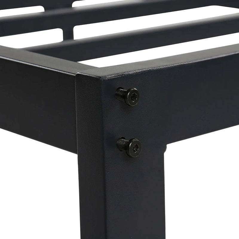 Twin XL size Heavy Duty Black Metal Platform Bed Frame by HomePacific