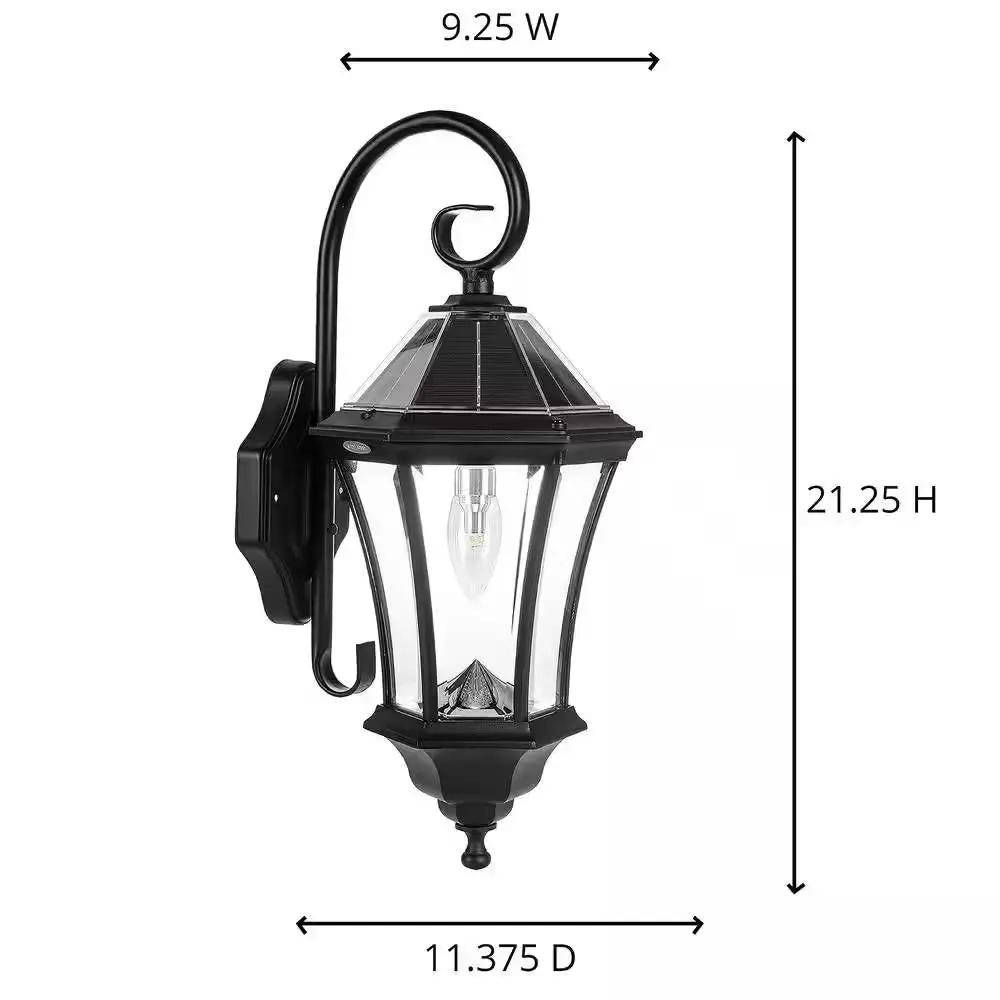 Outdoor Farmhouse Solar Wall Light in Black Finish - 150 Lumens by HomePacific
