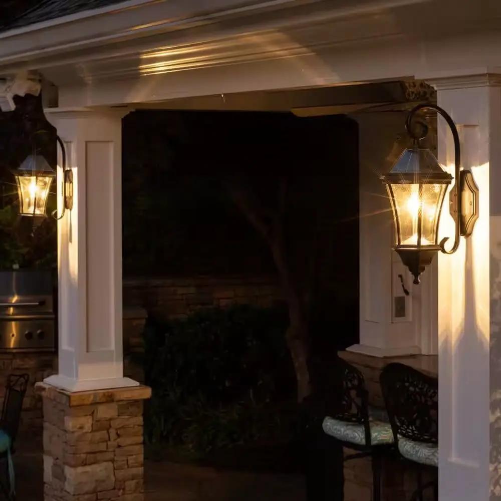 Outdoor Farmhouse Solar Wall Light in Black Finish - 150 Lumens by HomePacific