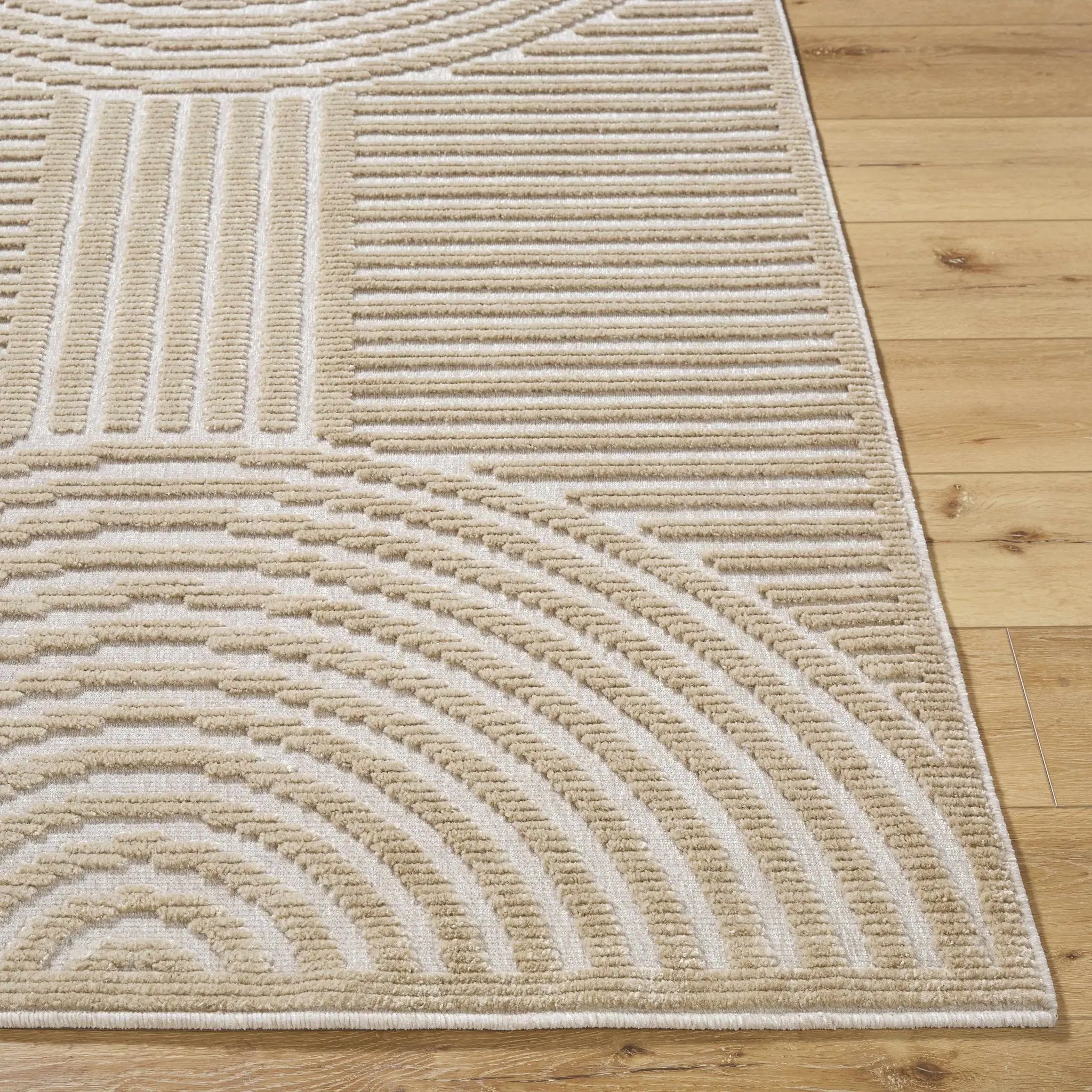 Deron Beige Washable Area Rug by Boutique Rugs