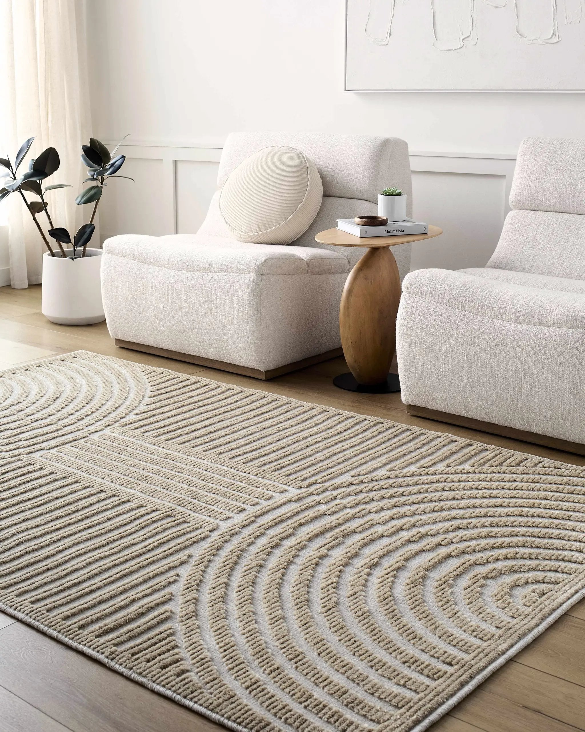 Deron Beige Washable Area Rug by Boutique Rugs