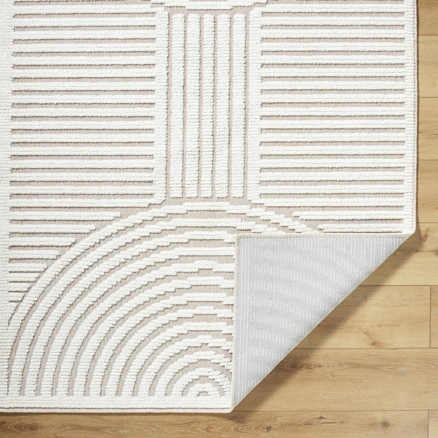 Deron Ivory 3D Rainbow Washable Rug by Boutique Rugs