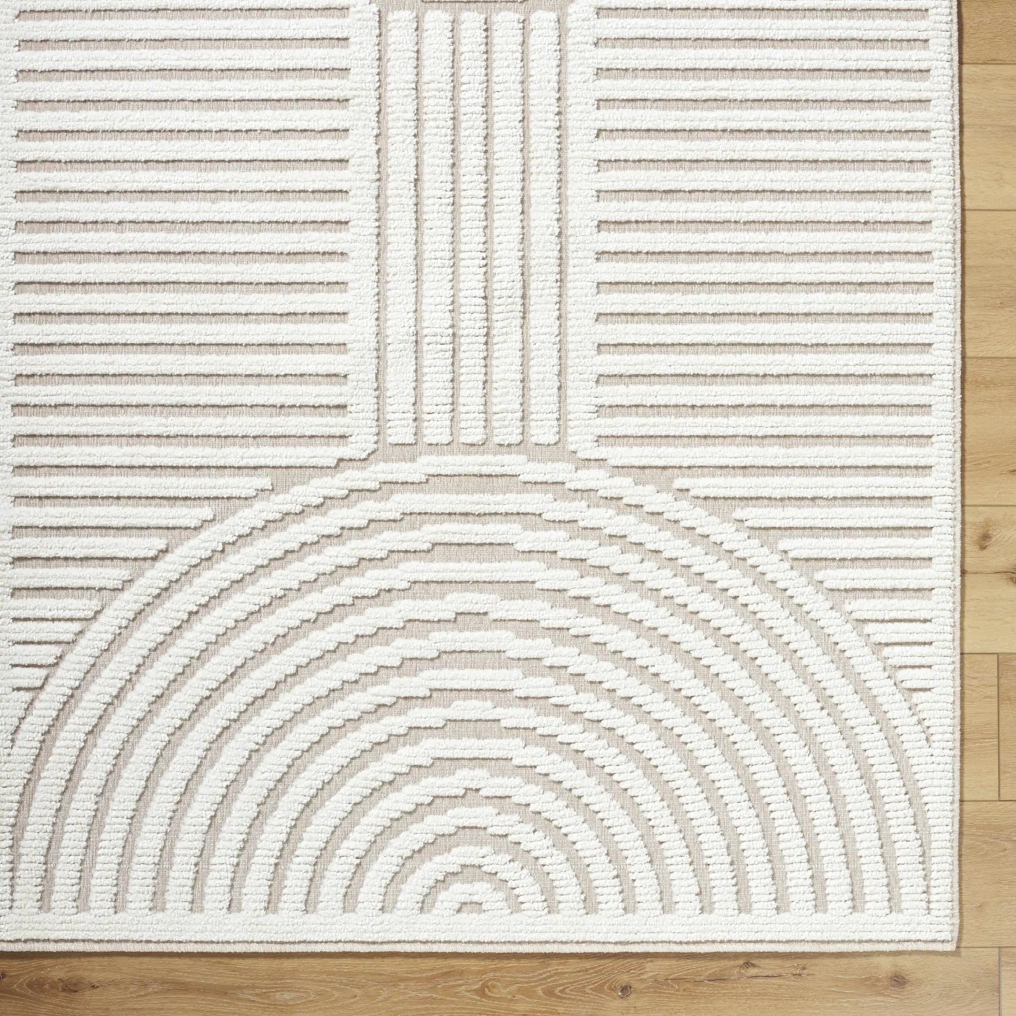 Deron Ivory 3D Rainbow Washable Rug by Boutique Rugs