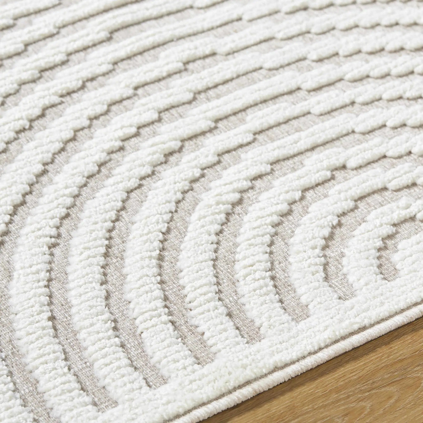 Deron Ivory 3D Rainbow Washable Rug by Boutique Rugs