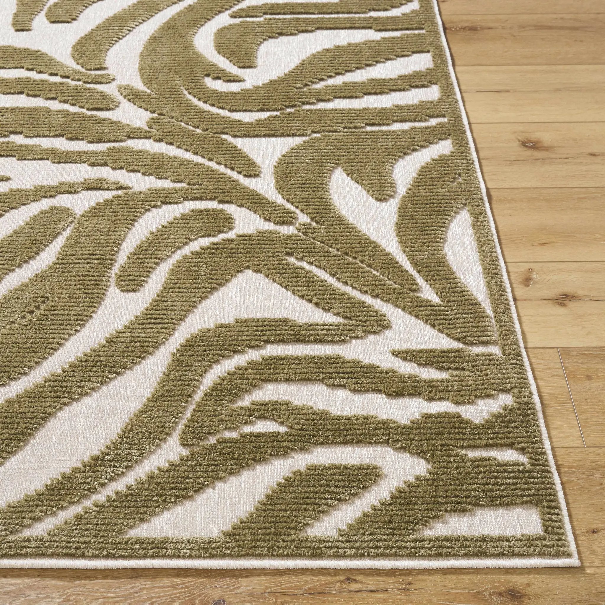Keto Olive Washable Area Rug by Boutique Rugs