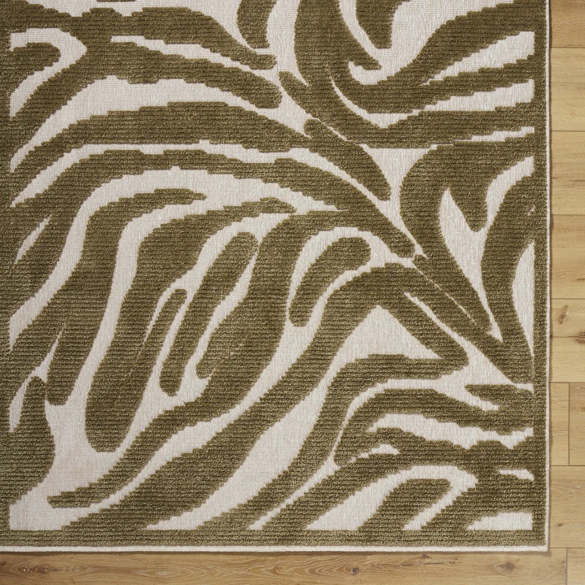 Keto Olive Washable Area Rug by Boutique Rugs