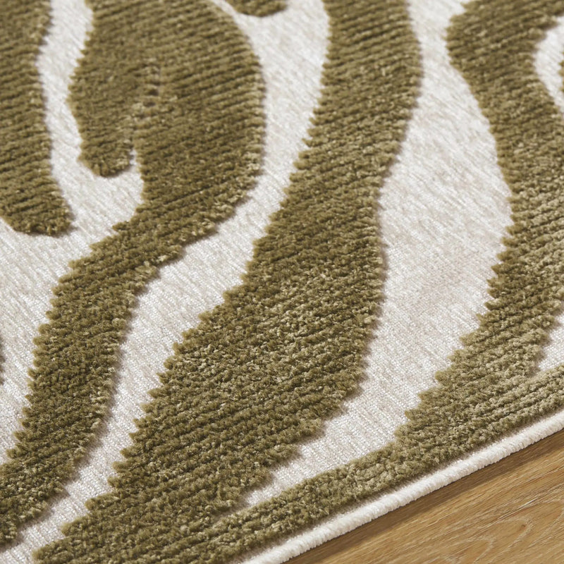 Keto Olive Washable Area Rug by Boutique Rugs