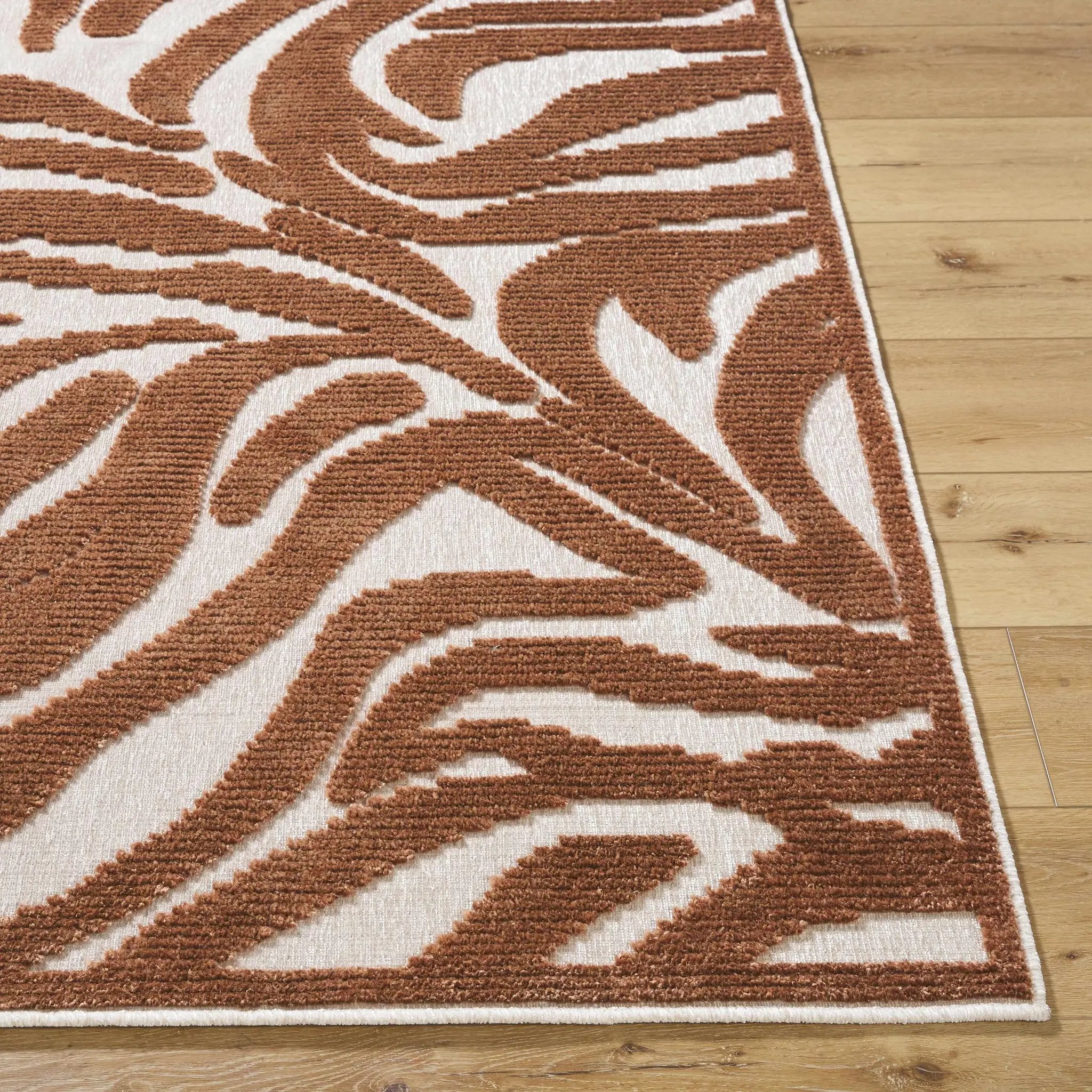 Keto Brown Washable Area Rug by Boutique Rugs