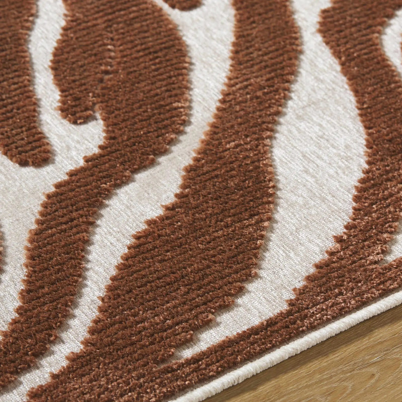 Keto Brown Washable Area Rug by Boutique Rugs