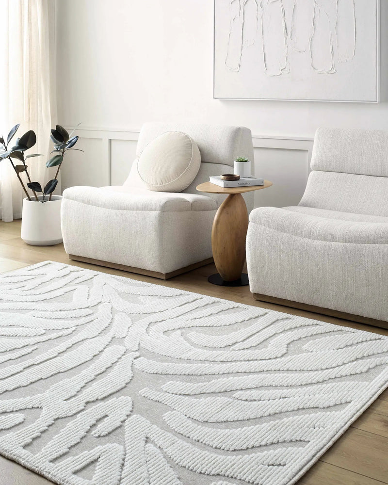 Keto Off-White 3D Washable Area Rug by Boutique Rugs