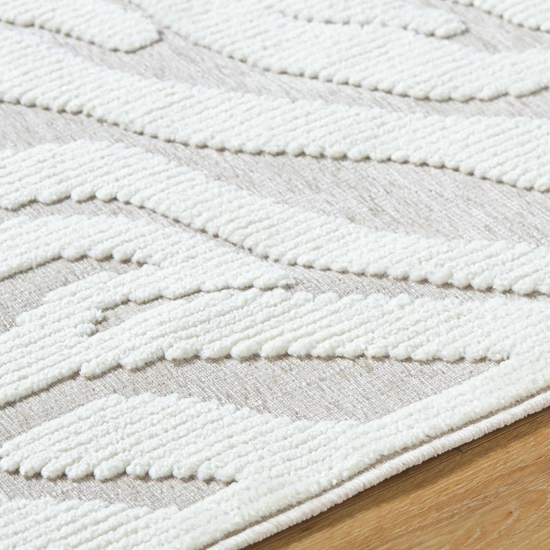 Keto Off-White 3D Washable Area Rug by Boutique Rugs