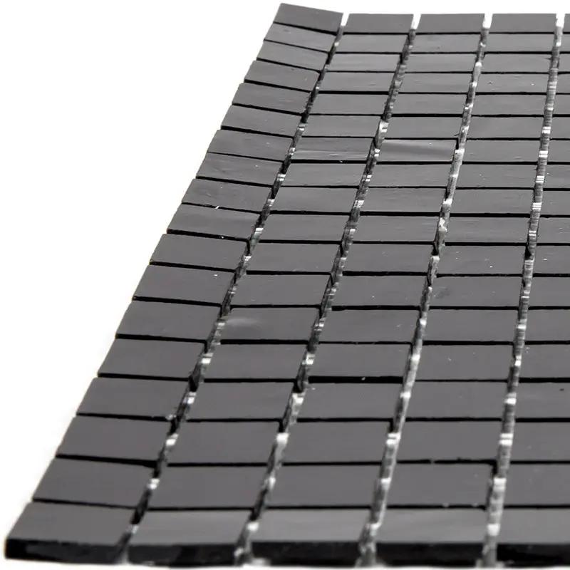 Black 12x12 Glossy Uniform Square Glass Mosaic Tile (20 pack, 18.69 sq ft/case) by Apollo Tile