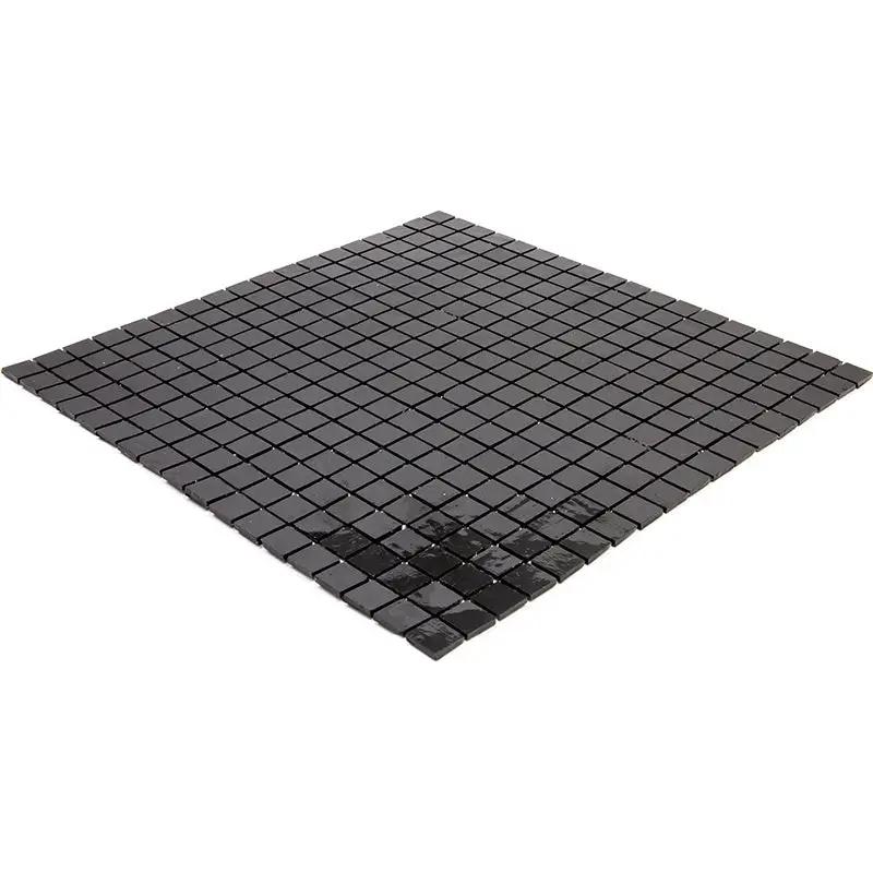 Black 12x12 Glossy Uniform Square Glass Mosaic Tile (20 pack, 18.69 sq ft/case) by Apollo Tile