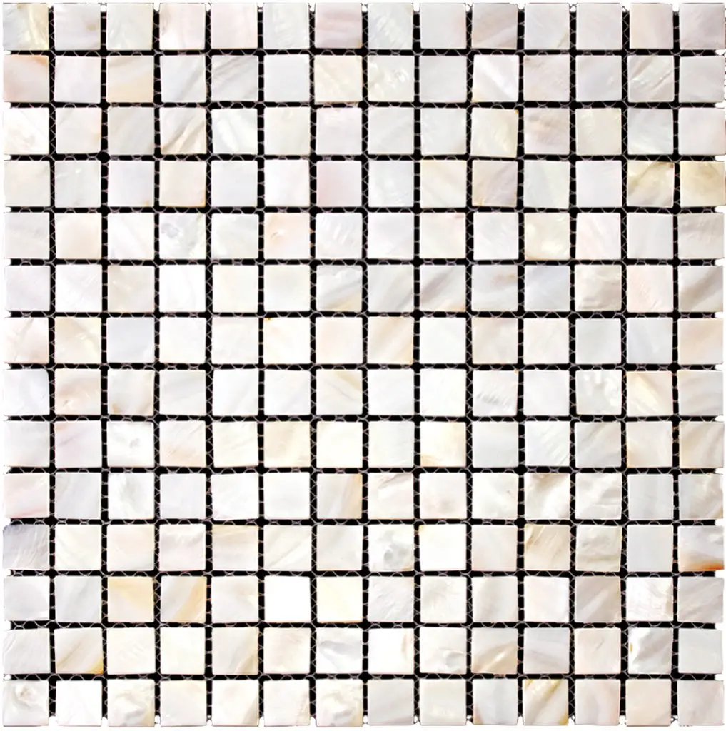 Shell White 12x12 Polished Square Shell Mother of Pearl Mosaic Tile (20 pack, 20 sq ft/case) by Apollo Tile