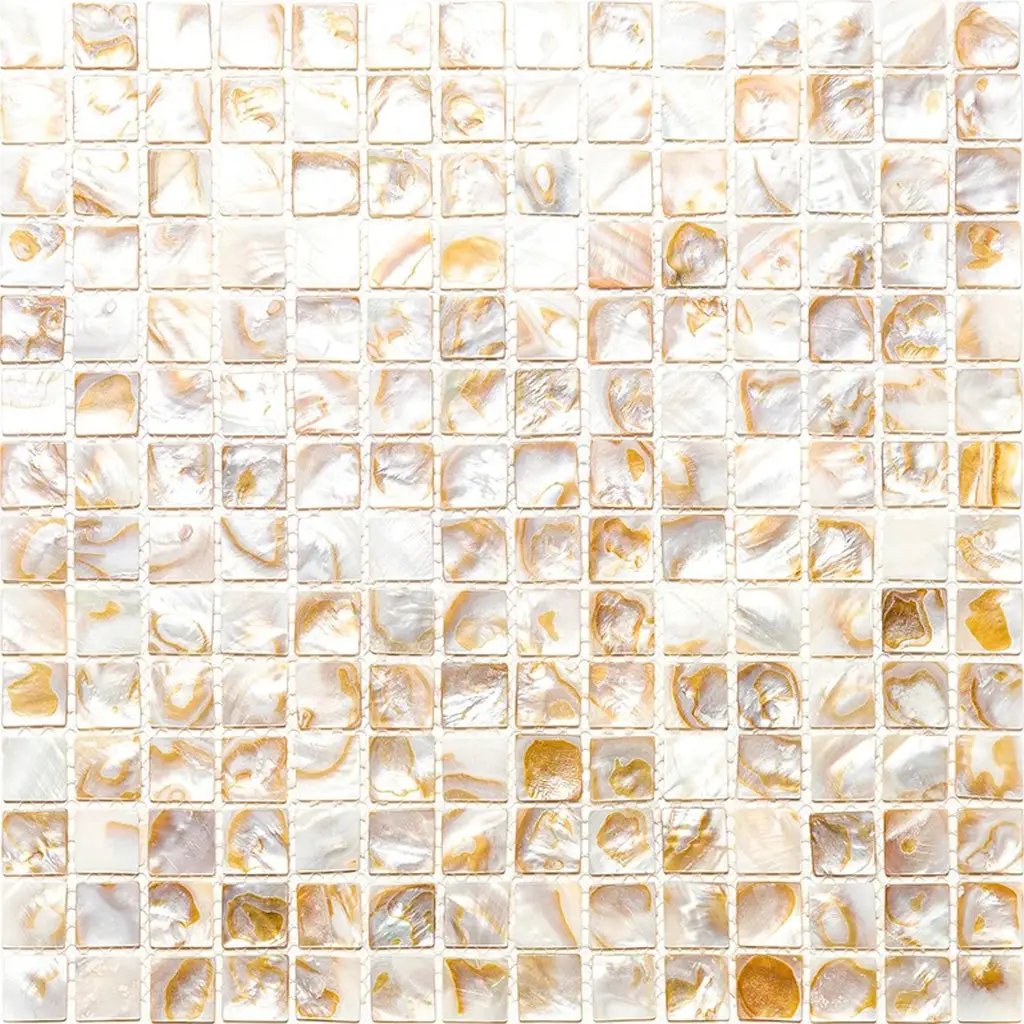 Beige 12x12 Polished Square Shell Mother of Pearl Mosaic Tile (20 pack, 20 sq ft/case) by Apollo Tile