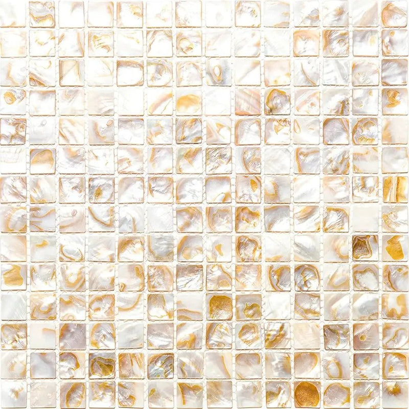 Beige 12x12 Polished Square Shell Mother of Pearl Mosaic Tile (20 pack, 20 sq ft/case) by Apollo Tile
