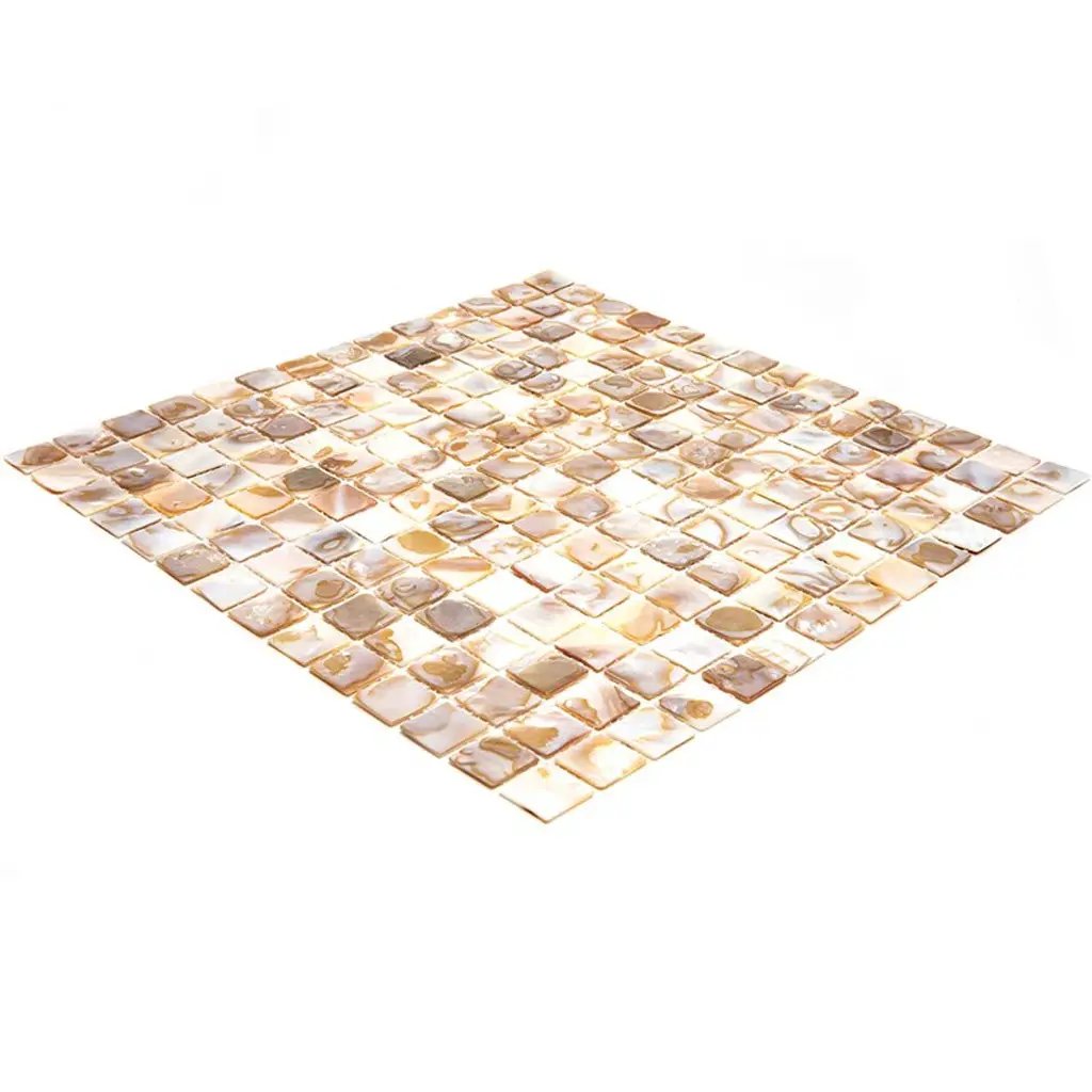 Beige 12x12 Polished Square Shell Mother of Pearl Mosaic Tile (20 pack, 20 sq ft/case) by Apollo Tile