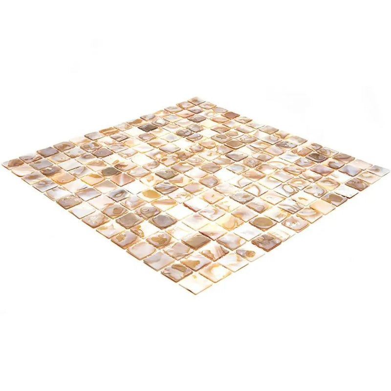 Beige 12x12 Polished Square Shell Mother of Pearl Mosaic Tile (20 pack, 20 sq ft/case) by Apollo Tile