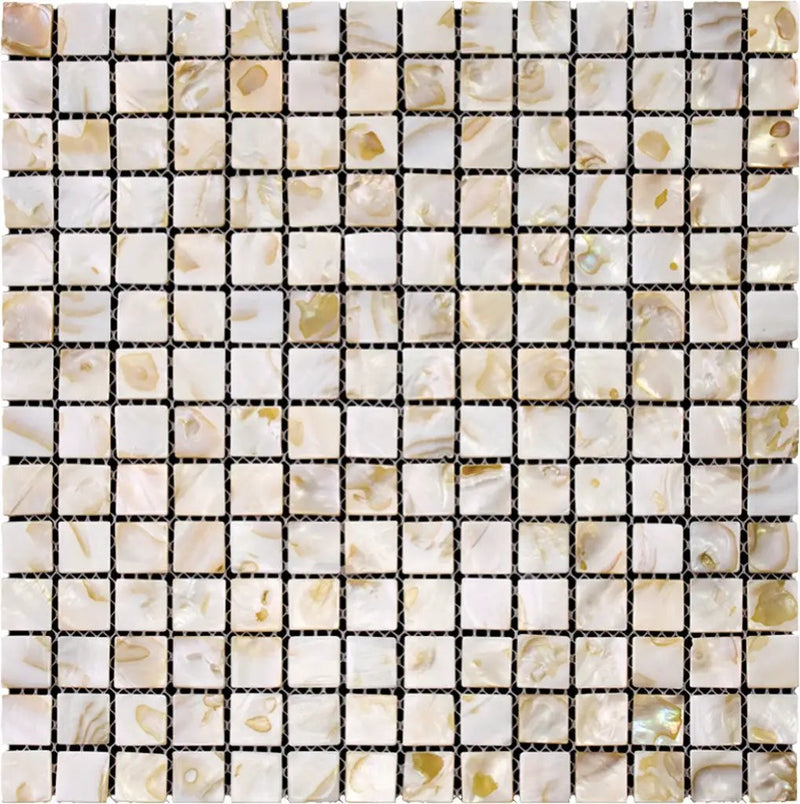 Beige 12x12 Polished Square Shell Mother of Pearl Mosaic Tile (20 pack, 20 sq ft/case) by Apollo Tile