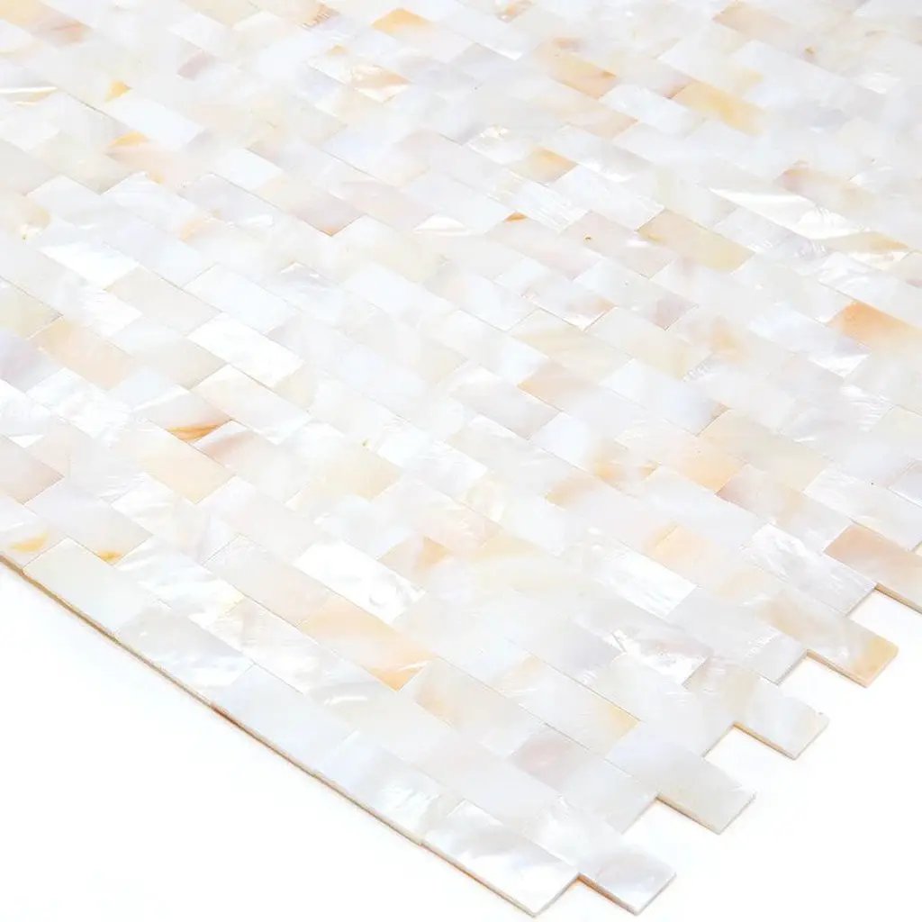 Shell White 11x12 Polished Brick Shell Mother of Pearl Mosaic Tile (20 pack, 18.52 sq ft/case) by Apollo Tile