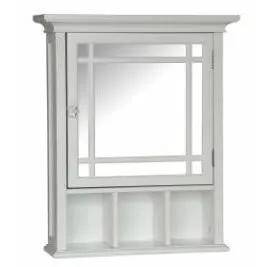 White Bathroom Medicine Cabinet with Mirror by HomePacific