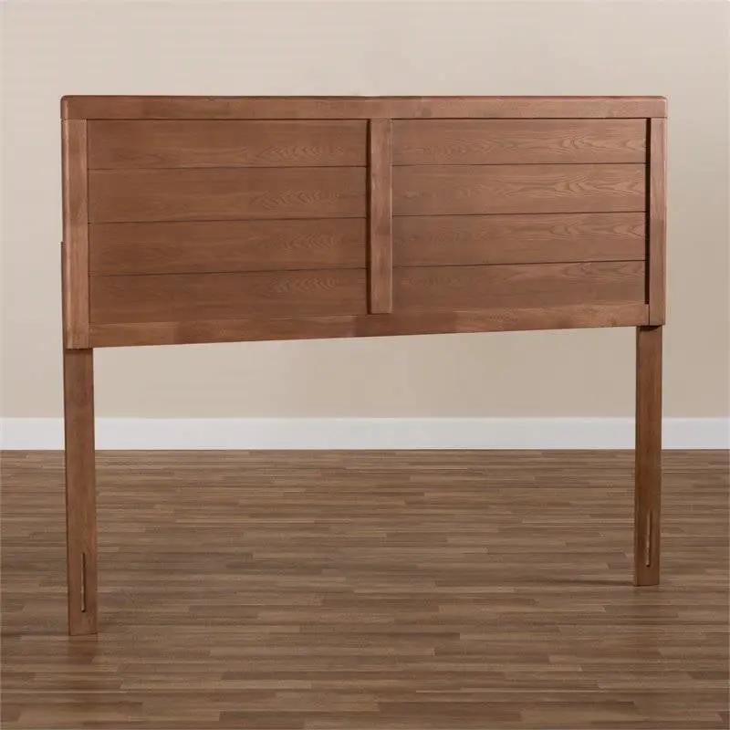Queen size Farmhouse Headboard in Rustic Brown Walnut Wood Finish by HomePacific