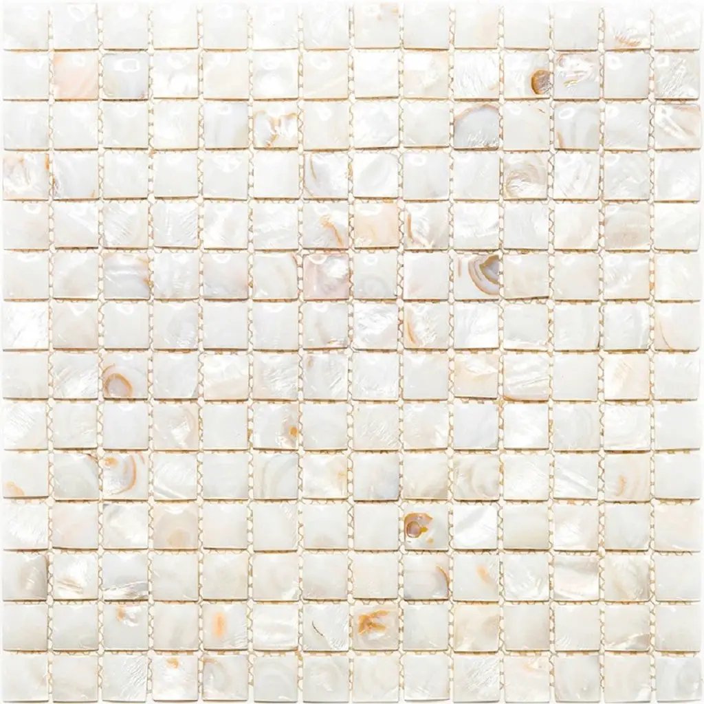 Shell White 12x12 Polished Square Shell Mother of Pearl Mosaic Tile (20 pack, 20 sq ft/case) by Apollo Tile