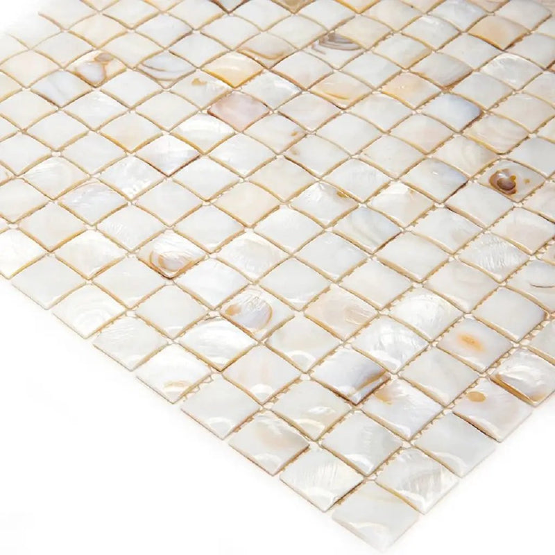 Shell White 12x12 Polished Square Shell Mother of Pearl Mosaic Tile (20 pack, 20 sq ft/case) by Apollo Tile