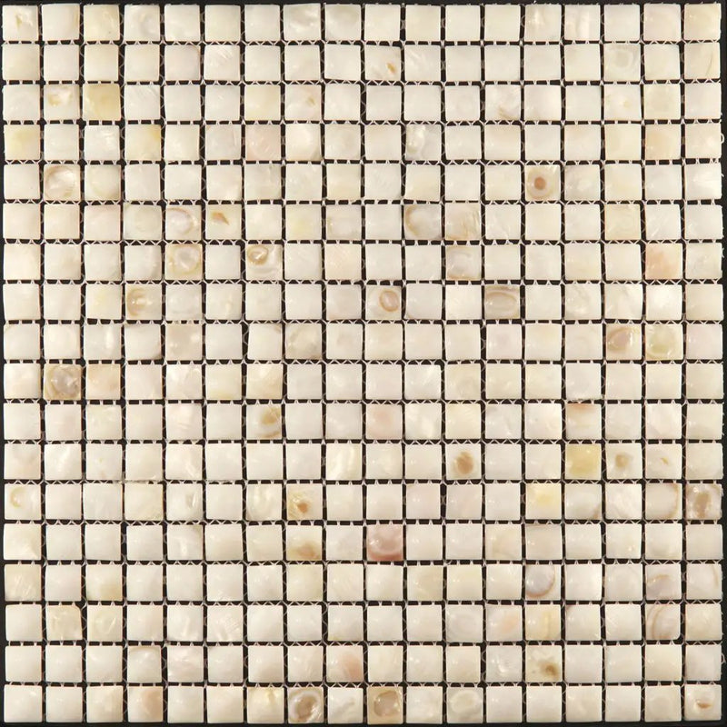 Shell White 12x12 Polished Square Shell Mother of Pearl Mosaic Tile (20 pack, 20 sq ft/case) by Apollo Tile