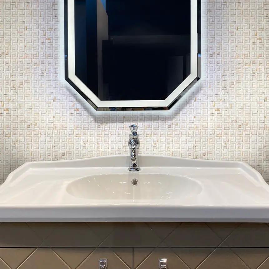 Beige White 12x12 Polished Brick Shell Mother of Pearl Mosaic Tile (20 pack, 19.0125 sq ft/case) by Apollo Tile