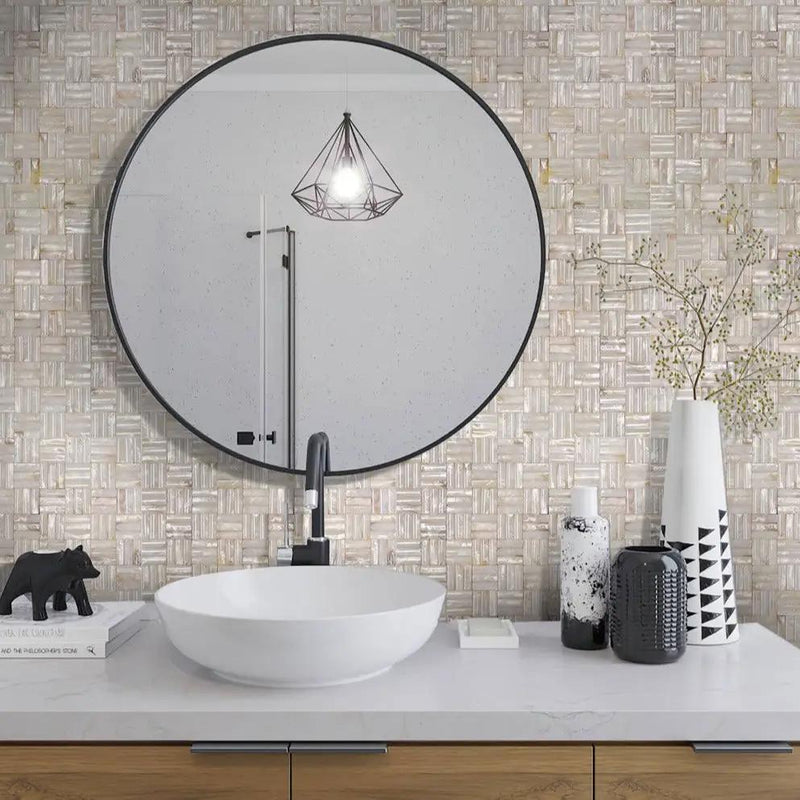 Shell White 12x12 Polished Brick Shell Mother of Pearl Mosaic Tile (20 pack, 19.34 sq ft/case) by Apollo Tile