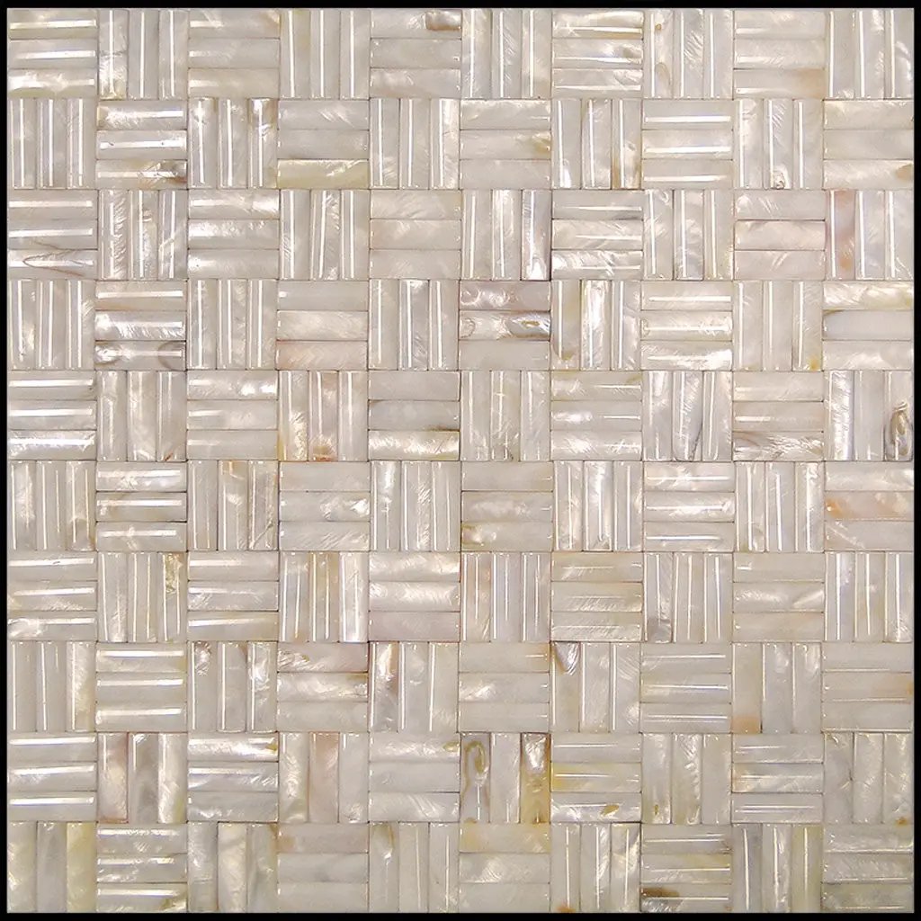 Shell White 12x12 Polished Brick Shell Mother of Pearl Mosaic Tile (20 pack, 19.34 sq ft/case) by Apollo Tile