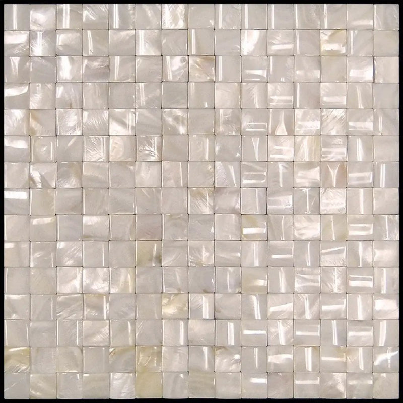 Shell White 12x12 Polished Shell Mother of Pearl Mosaic Tile (20 pack, 19.34 sq ft/case) by Apollo Tile