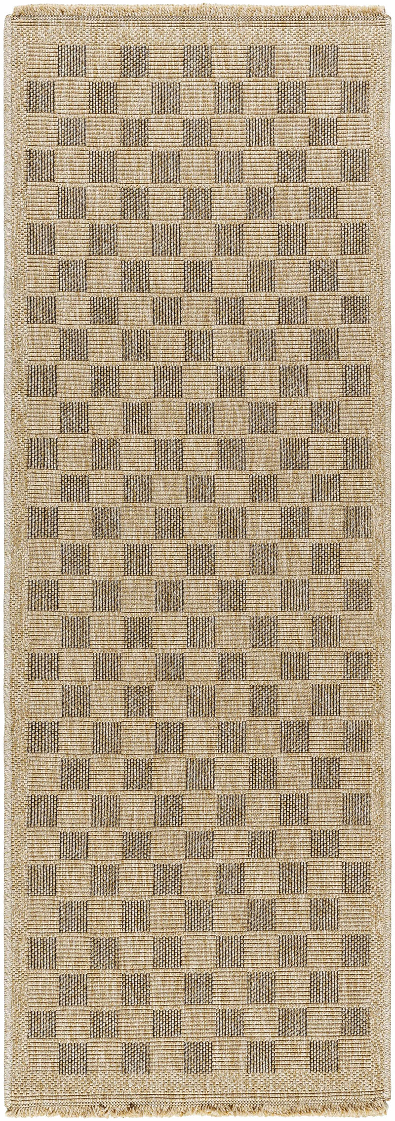 Jurek Beige & Brown Checkered Outdoor Area Rug by Boutique Rugs