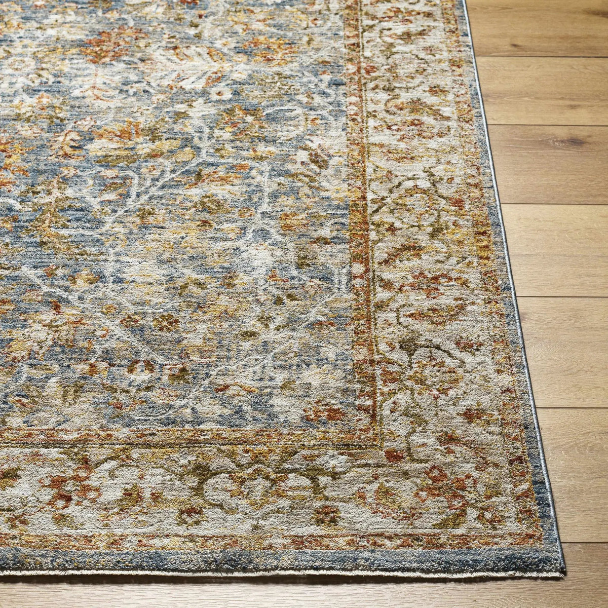 Asabi Blue Textured Rug with Fringes, photo 4 of 11