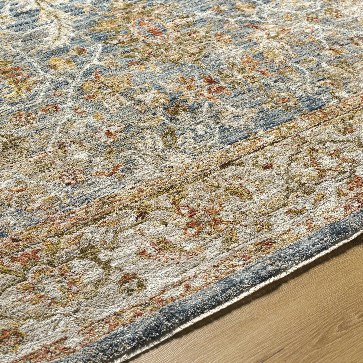 Asabi Blue Textured Rug with Fringes, photo 10 of 11